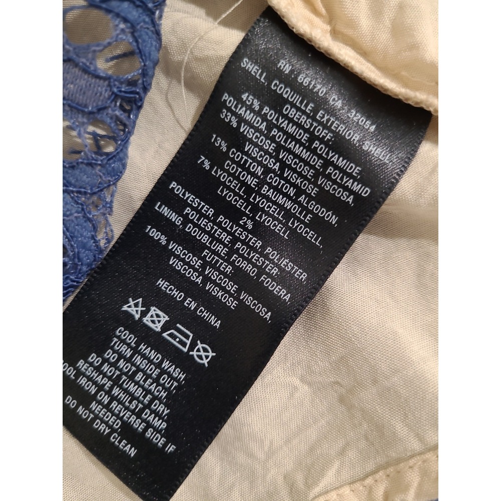 Anthropologie Seen Worn Kept‎ Lace tank blue regal dainty feminine Women SZ 8 - Picture 9 of 12
